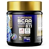 🏋️ Jarmor Superior BCAA 8 1 1 - Recomendado para deportistas profesionales. Nuestra fórmula cuenta con el aminoácido L Leucina 8 veces más potente y Vitamina B6 para mejorar su absorción y síntesis proteica