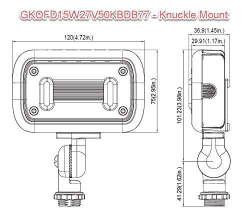 Gkoled 15W Led Floodlight, Outdoor Security Fixture, Waterproof, 1500 Lumens, 50W Mh Equivalent, 5000K Daylight White, 120-277V, Ul-Listed, 5 Years Warranty #TOP5