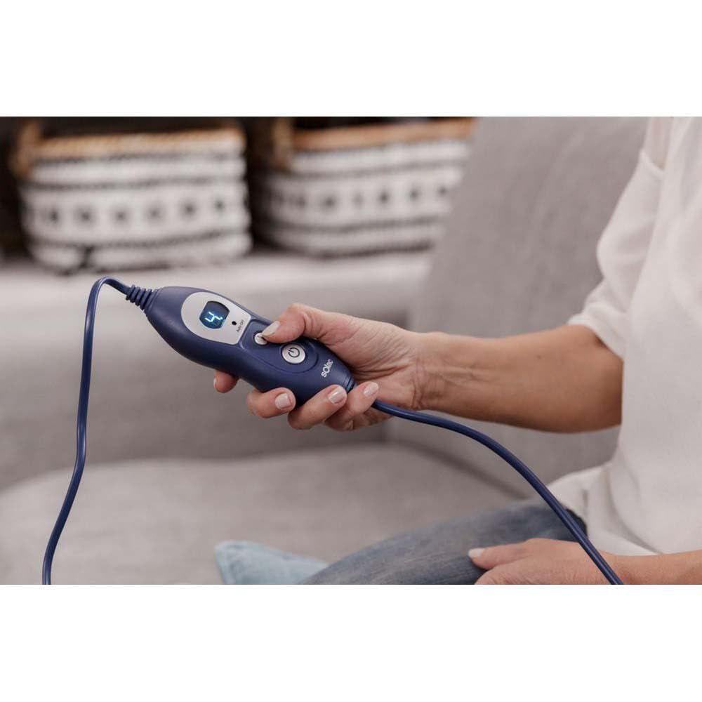 Solac - Almohadilla Térmica Eléctrica Oslo+ 100W | 100 % Algodón 48x34cm | Apagado Automático | 4 Niveles Temperatura | Lavable | Manta Eléctrica Terapeutico Fisioterapia | Flexible