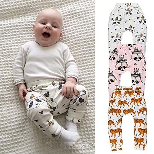 Baby Boy Deer Pants Small Animal Print Mid Waist Elastic Belt Casual Harem Pants4