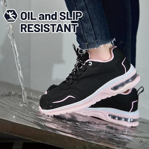 Image of LANSNBO Waterproof Shoes for Women Wide Width Non Slip Sneakers for Work Chefs Food Service Water Resistant Walking Shoe Lightweight Slip Resistant Fashion Footwear for Nurse