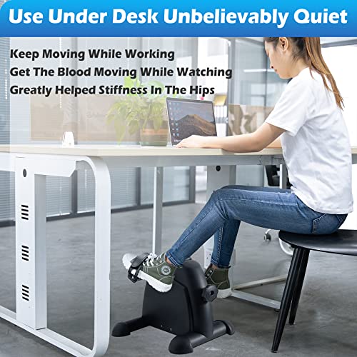 Image of TABEKE Under Desk Bike Pedal Exerciser - Mini Exercise Bike for Arm /Leg Exercise, Pedal Exerciser for Seniors with LCD Display 26514