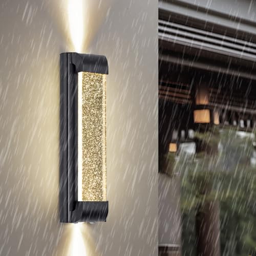 Applique murale LED extérieur étanche IP65 40cm luminaire noir moderne en acrylique