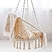 EasyTime Hammock Chair Macrame Swing, Hanging Chair for Reading/Leisure, 330 Pound Capacity, Perfect for Indoor/Outdoor Home, Garden, Deck, Yard