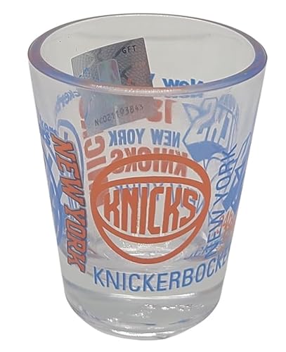 Logo Brands NBA Spirit 2oz Shot Glass, Full 360 Wrap Design (New York Knicks)