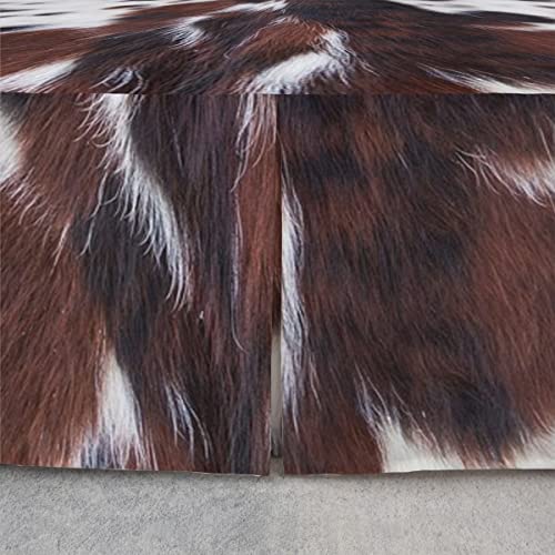 Brown Cow Print Bedding Set Twin For Boys Girls Teens Western Rustic Farmhouse Theme Bed Skirt Wild Animal Fur Print Bed Skirts With 1 Pillowcase, Black White Aztec Cow Print Bedskirt 2 Pcs #TOP3