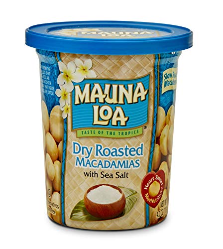 Mauna Loa Premium Hawaiian Roasted Macadamia Nuts, Hawaiian Sea Salt Flavor, 4 Oz Cup (Pack of 1), Multi