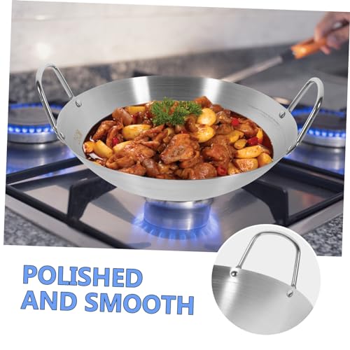 Wok de acero inoxidable con fondo redondo grande miniatura 6