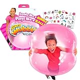 Wubble Bubble Ball Pink - Bundle with Pink Super Bubble Tear-Resistant Ball Plus Temporary Tattoos | Wubble Ball for Kids, Boys, Girls