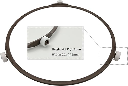 Miniatura 3 de Placa giratoria de vidrio para microondas, anillo giratorio, altura de las ruedas 0.47 pulgadas0.472 in, diámetro exterior 7 pulgadas7.008 in,