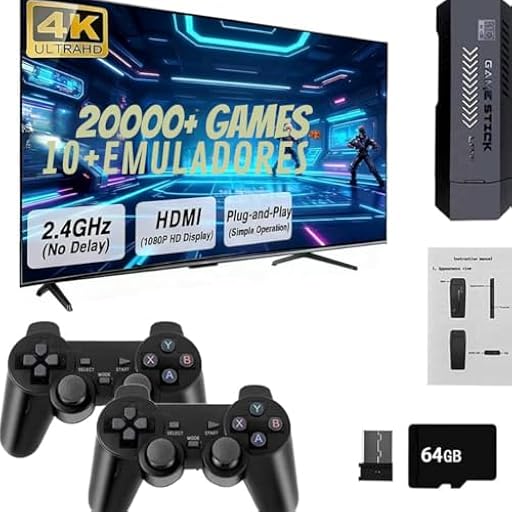Consola de Juegos Retro con 20000+ Juegos, 64GB, 2 Controles Inalámbricos, Compatible con 4K,Consola Arcade Plug & Play | Ya disponible en tu tienda friki favorita! En mundofriki.es!