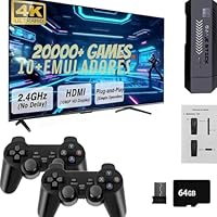Consola de Juegos Retro con 20000+ Juegos, 64GB, 2 Controles
