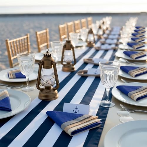 Image of 100 Pack Disposable Dinner Napkins, 4 Colors 12x17 Inch Soft | Bulk Disposable Table Napkins in Blue Gray Brown Cream, Highly Absorbent for Kitchen Dining Events, Weddings Party Supplies