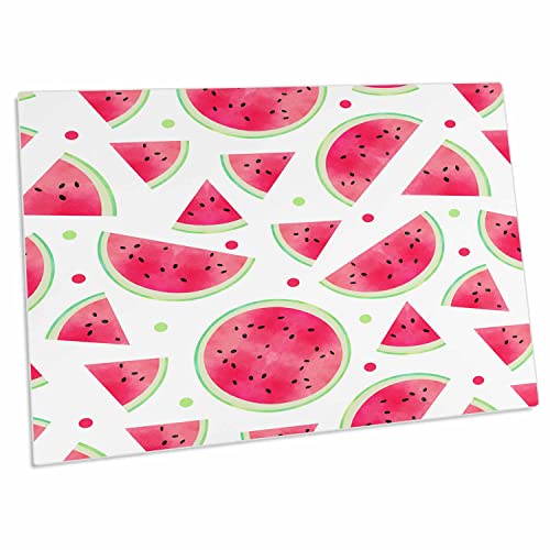 3dRose Watercolor Watermelon Pattern - Desk Pad Place Mats