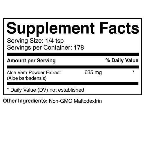 Prescribed For Life Aloe Vera Powder 4:1 (Aloe Barbadensis) | Aloe Vera Gel Supplement For Skin Care And Health Benefits | Food Grade, Natural, Vegan, Non-Gmo, Gluten Free (4 Oz / 113 G) #TOP1