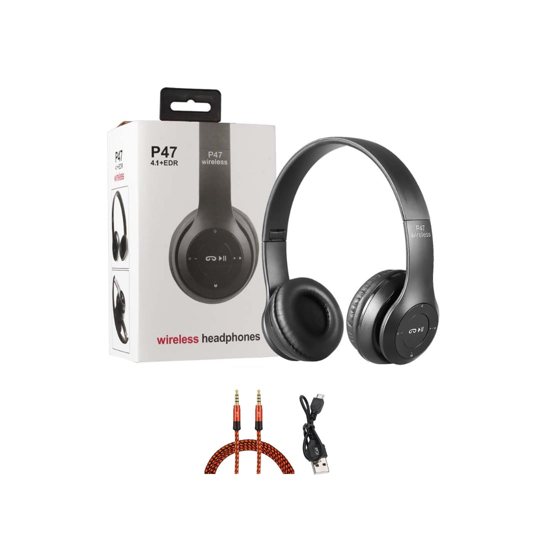 icall P47 Wired & Wireless Super Extra Bass Bluetooth Headset (Black, On The Ear)-picture-13