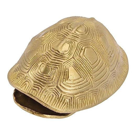 Happyyami Adorno De Caparazón De Tortuga De Cobre Escultura De Tortuga Caparazón De Tortuga Oreja Roja Topper De Escritorio Estatua De Tortuga Feng Shui Pisapapeles Antiguo Orejas Rojas