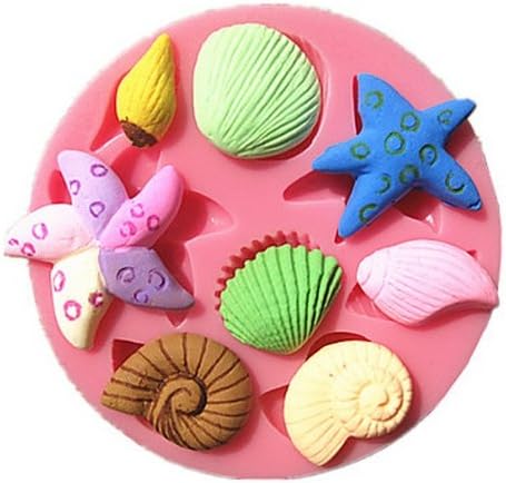 Free Shipping 3d Silicone Seashell Starfish Sea Snail Fondant Cake Chocolate Mold Mould Cake Decoration