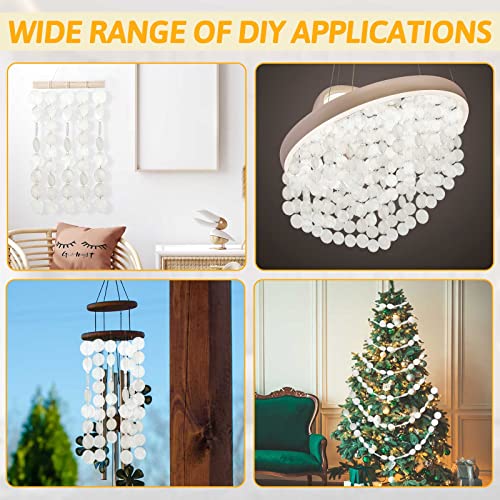 Capiz Shell 10 Feet Round Natural Shell for Wind Chimes Door Curtain Pendant Light Ceiling Light Crafts Garland DIY Hanging Ornaments Jewelry Wedding Home - Image 5