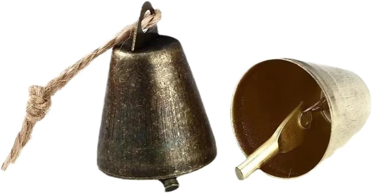 Bell for Door Opening 5 Pcs Home Pendant Copper Wind Chime Big Doorbells for Opening Door Mount Wall Bell Indoor