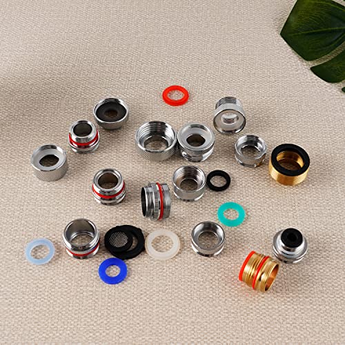15 Pcs Faucet Adapter Kit, Ifealclear Brass Sink Aerator Adapters, Male Female Kitchen Sink Faucet Adapters Connect To Water Filter, Garden Hose, Faucet Diverter, Sink Hose Attachment For Faucet #TOP6