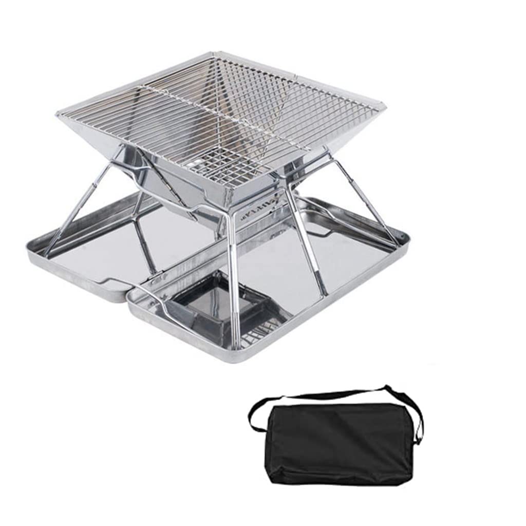 Pliant Camping BBQ Grill Set Portable Barbecue Grill Poêle 304 en Acier Inoxydable Mini Fosse pour Camping Pique-Nique BBQ Accessoires