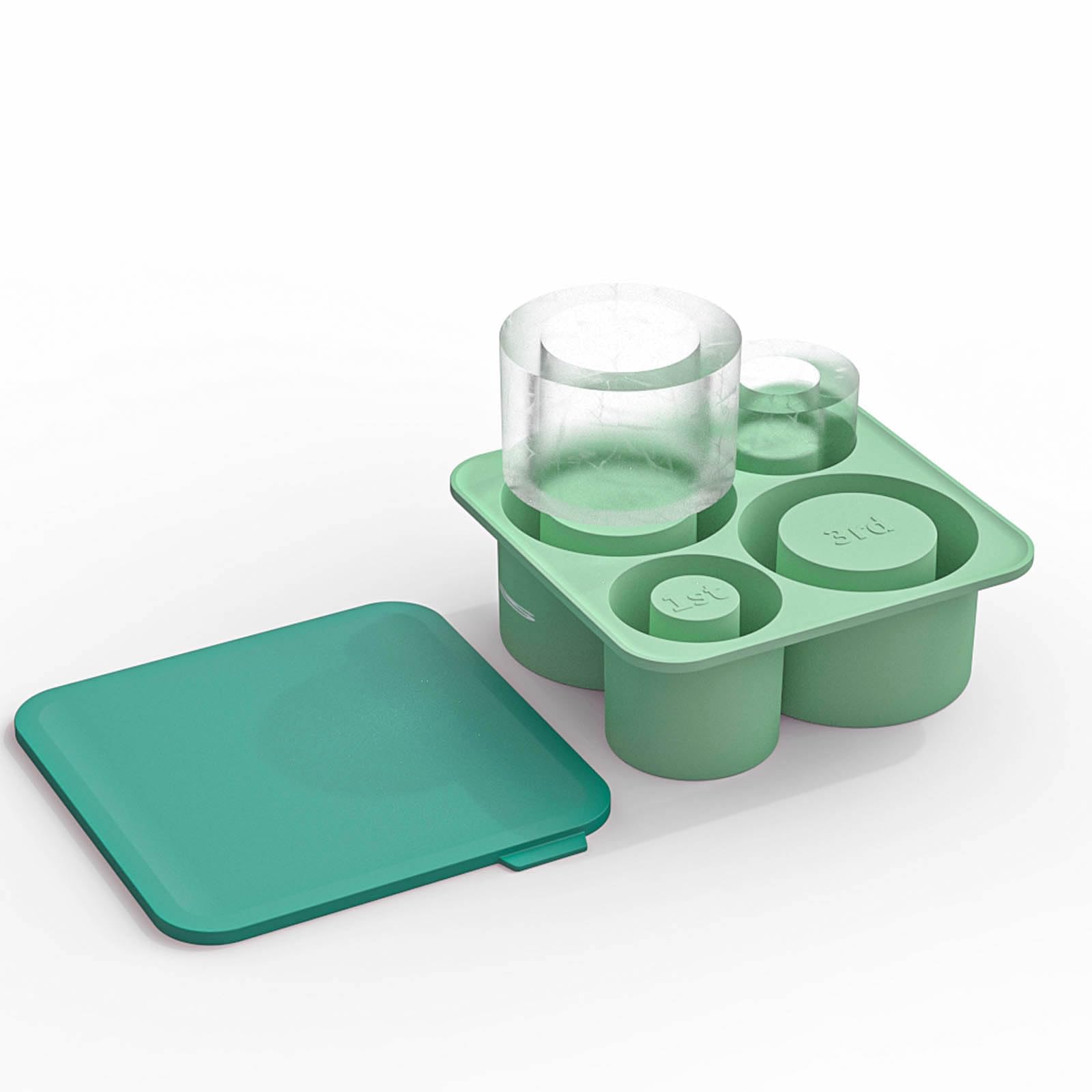 Stampo Ghiaccio per Stanley Cup, Stampo Ghiaccio Silicone per Creare 4 Grandi Cubetti di Ghiaccio Cilindrici, Stampi con Coperchio Formine per Stanley Cup Ice Mold Maker