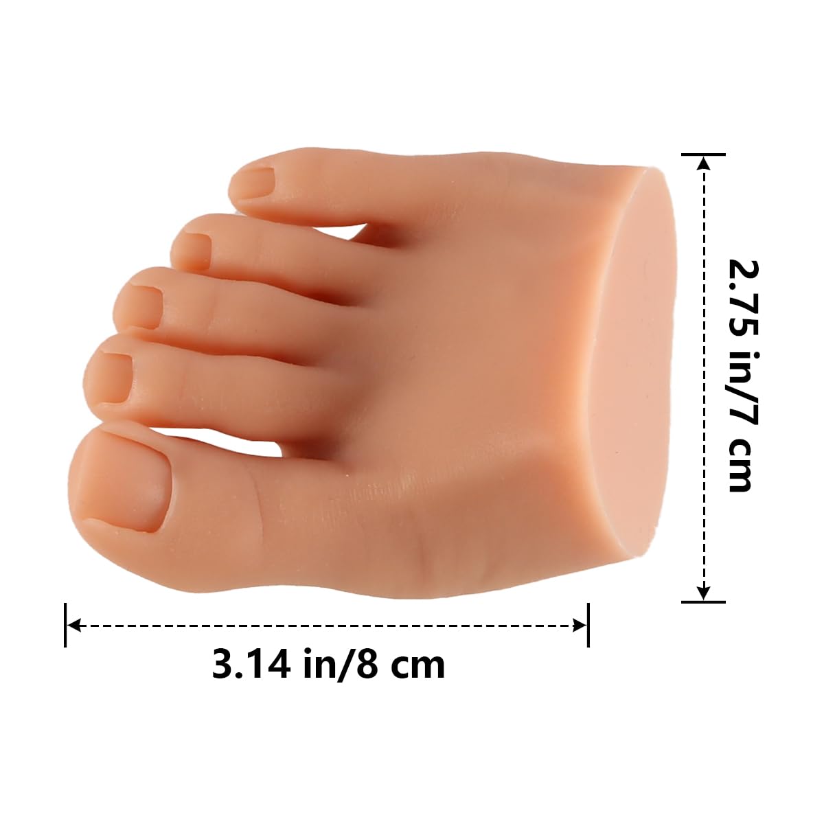 1 Paire de Pieds en Silicone pour manucure, modèle de Pied réaliste, Peau Moyenne, Naturel, pour entraînement à l'art des Ongles