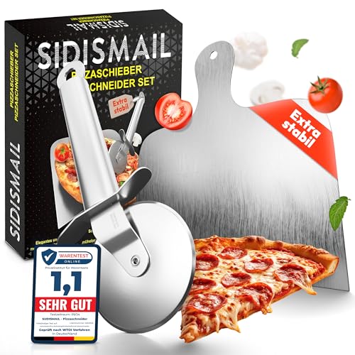 Hochwertiger Pizzaschneider aus Edelstahl - Robuster Pizzaroller mit superscharfer Klinge, inkl. Klingenschutz - Spülmaschinenfest (Pizzaschieber) Hochwertiger Pizzaschneider aus Edelstahl - Robuster Pizzaroller mit superscharfer Klinge, inkl. Klingenschutz - Spülmaschinenfest (Pizzaschieber)