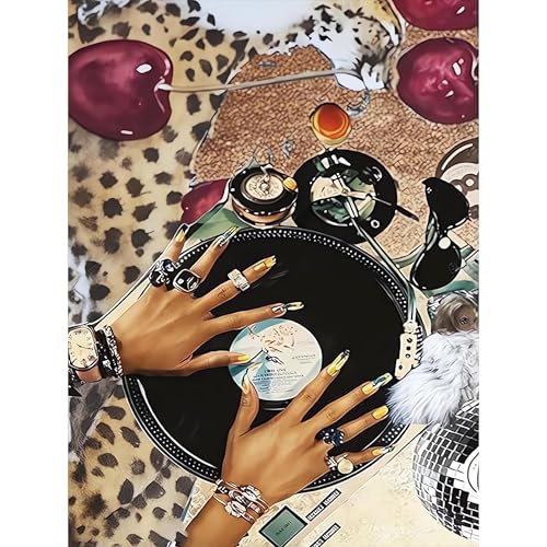 Image of Leopard Print Stamped Cross Stitch Kits for Adults - Embroidery Kits for Beginners Adults,11 CT Patterns Dimensions Counted Cross Stitch Kits for Adults Arts Craft 12x16 inch
