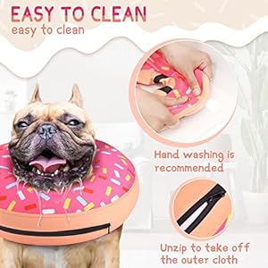 Supet Inflatable Dog Cone Collar Alternative after Surgery, Dog Neck Donut Collar Recovery E Collar, Soft Dog Cone for Small Medium Large Dogs