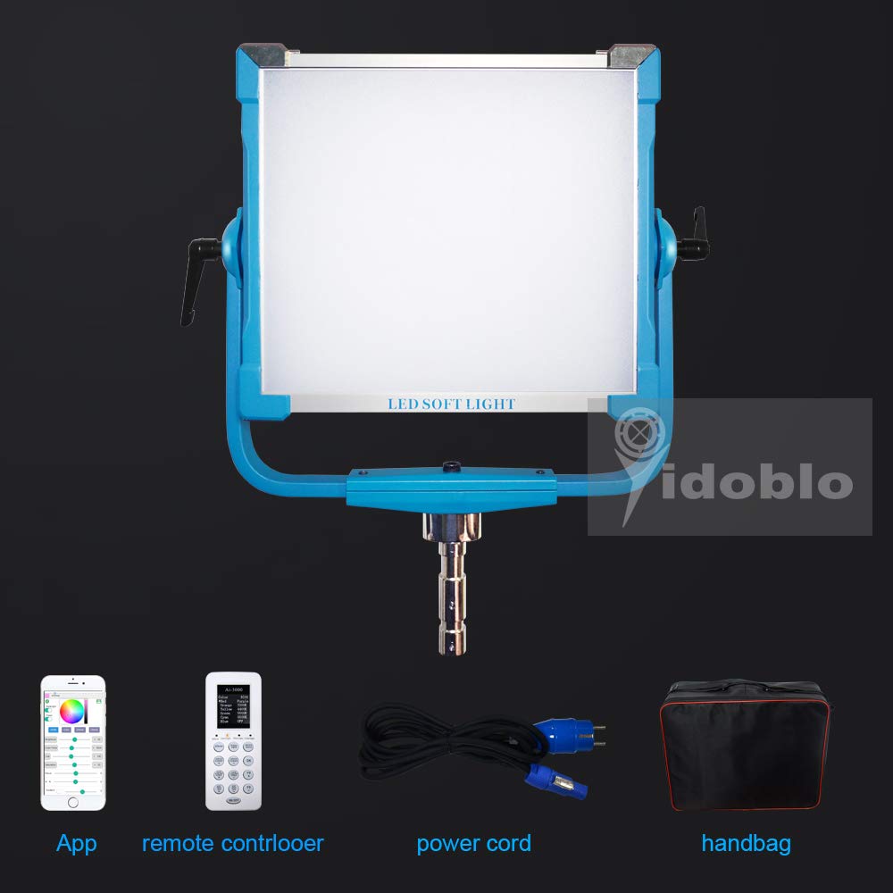 AI-2000C Luz del Panel LED de 200W RGB con 12 Efectos de iluminación,luz de Alto Brillo,Control de App,Control Remoto,DMX,para fotografía de rodaje de Video de Video