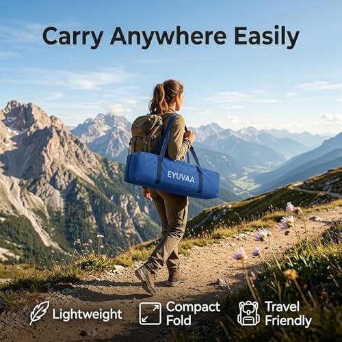 Image of EYUVAA Waterproof Camping Tent for 4 Person (200x200x135 cm),Lightweight Portable Dome Tent with Carry Bag,Easy Setup Windproof Outdoor Tent for Hiking, Backpacking, Picnic & Travel (Random Colour)