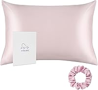 Vista 42 de ALASKA BEAR Funda de almohada, de seda natural, hipoalergénica, 19 mommes, 600 hilos, 100% seda de morera, tamaño estándar, con cierre de cremallera