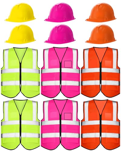 Disfraz de casco y chaleco reflectante para construcción miniatura 1