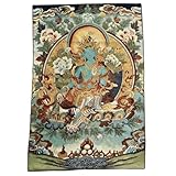 LJISEHG Green Tara Thangka Tibetan Buddhist Religion Household Crafts