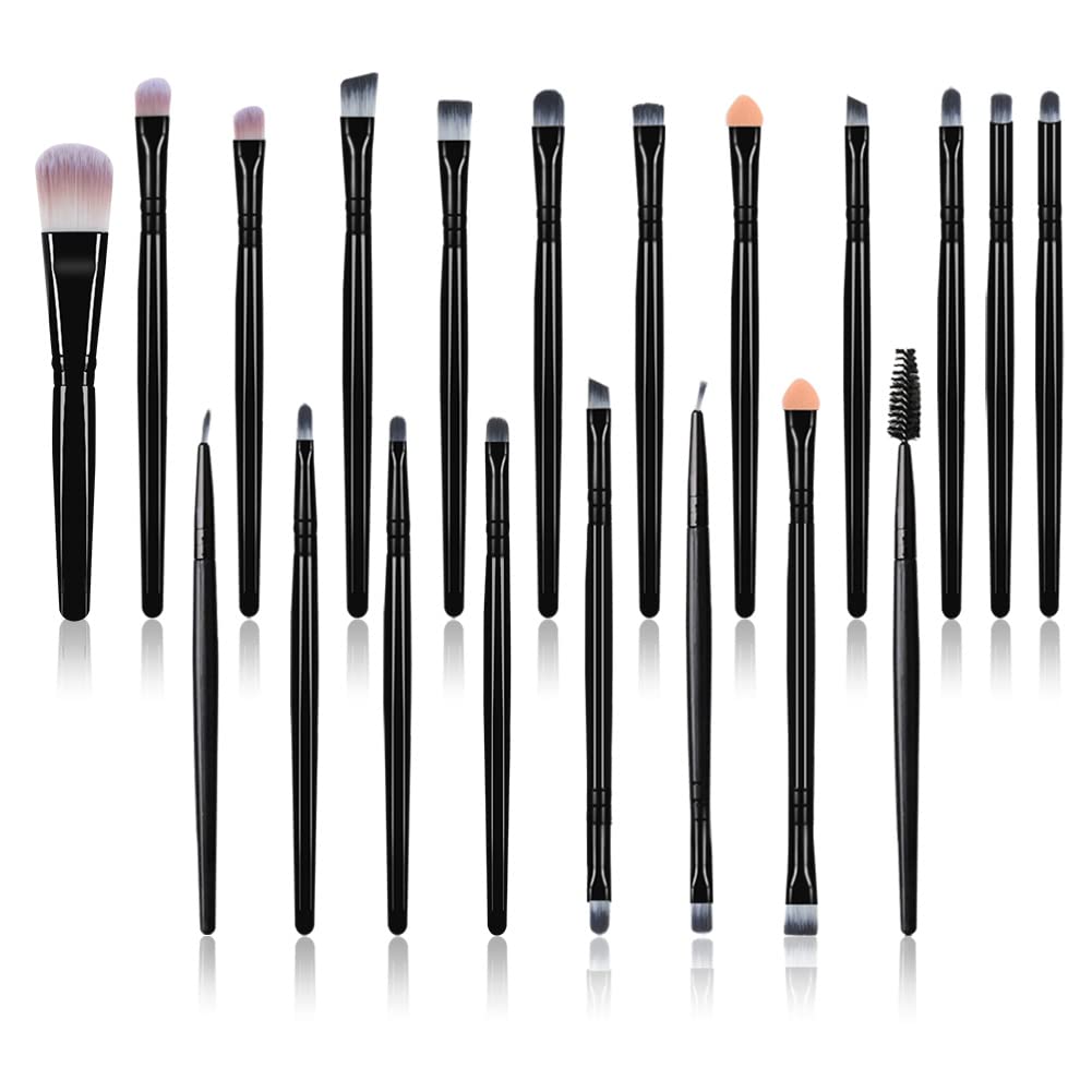 AOOWU Set de Brochas de Maquillaje Ojos, 20pcs Pinceles Maquillaje Profesional, Brocha Corrector Ojeras, Brochas Maquillaje para Sombras, Delineado, Difuminado, Crea un Look Perfecto