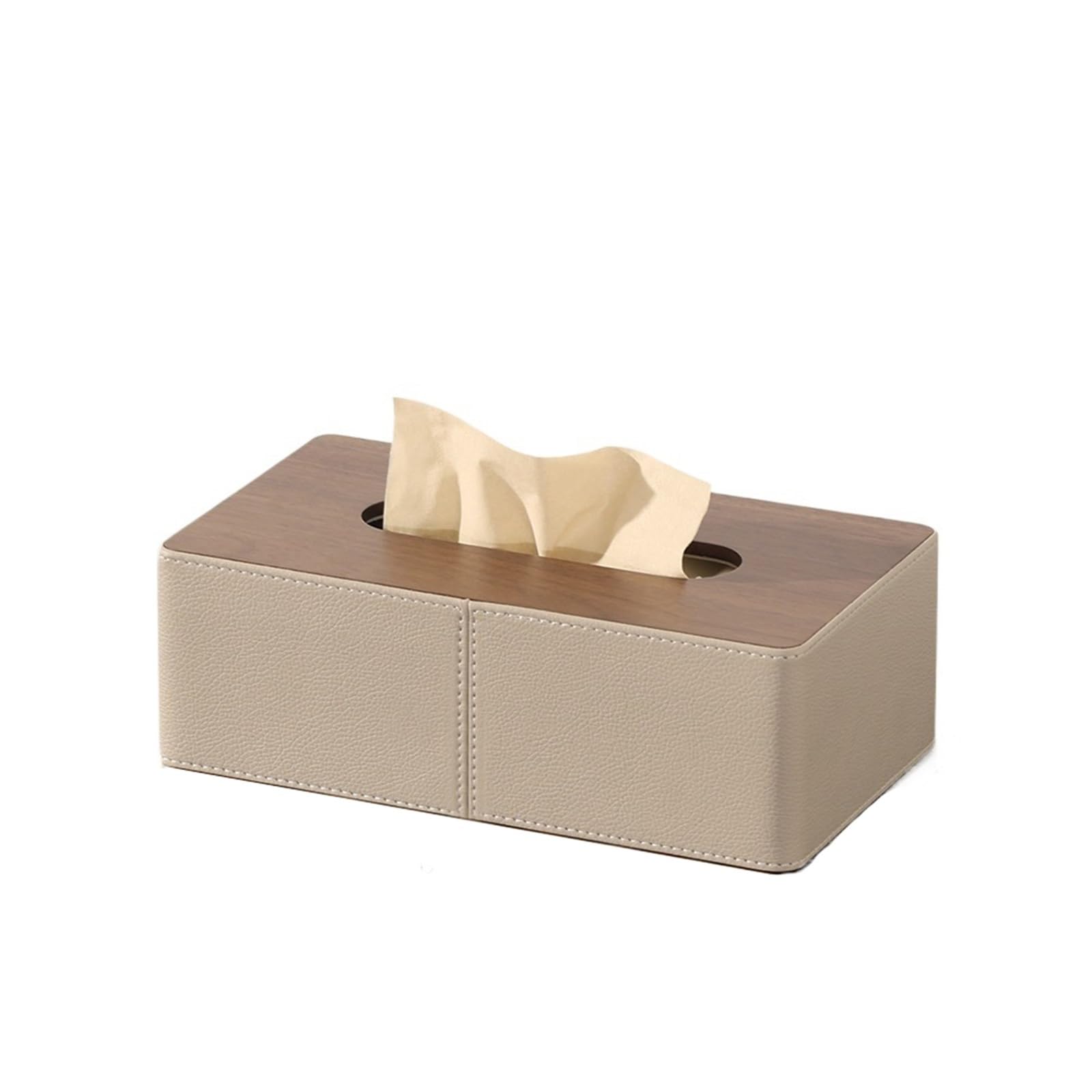 Tissue Light Luxury Creative Rectangular Living Room Paper Box Leather Magnetic Desktop Tissue Cover(Bruin)