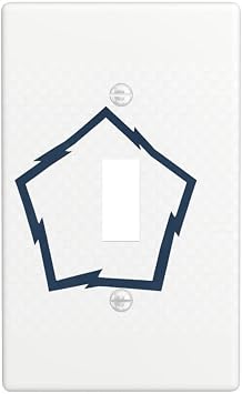 Decorative Wall Plate, Toggle Wall Plate Cover, 1-Gang, Size 4.50" x 2.76", Screws Included, Printed Jagged Pentagon