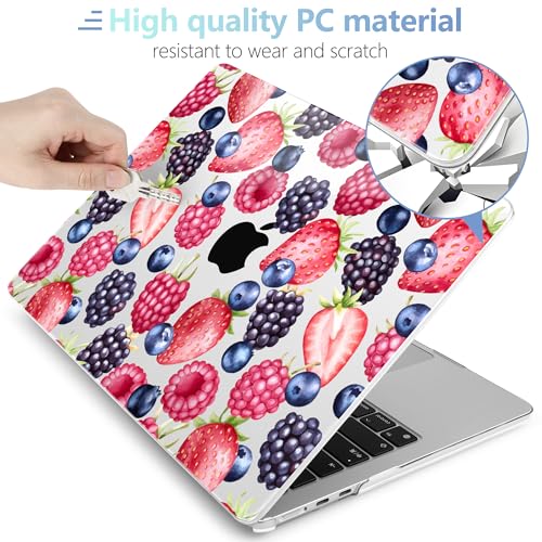 MEEgoodo Case for M5/M4/M3/M2 MacBook Air 15 inch Case 2026 2025 2024 2023, Laptop Shell Fit Model (A3448/A3241/A3114/A2941) for MacBook Air 15.3-inch, Fresh Berries Pattern by MEEgoodo - Used condition - Image 4