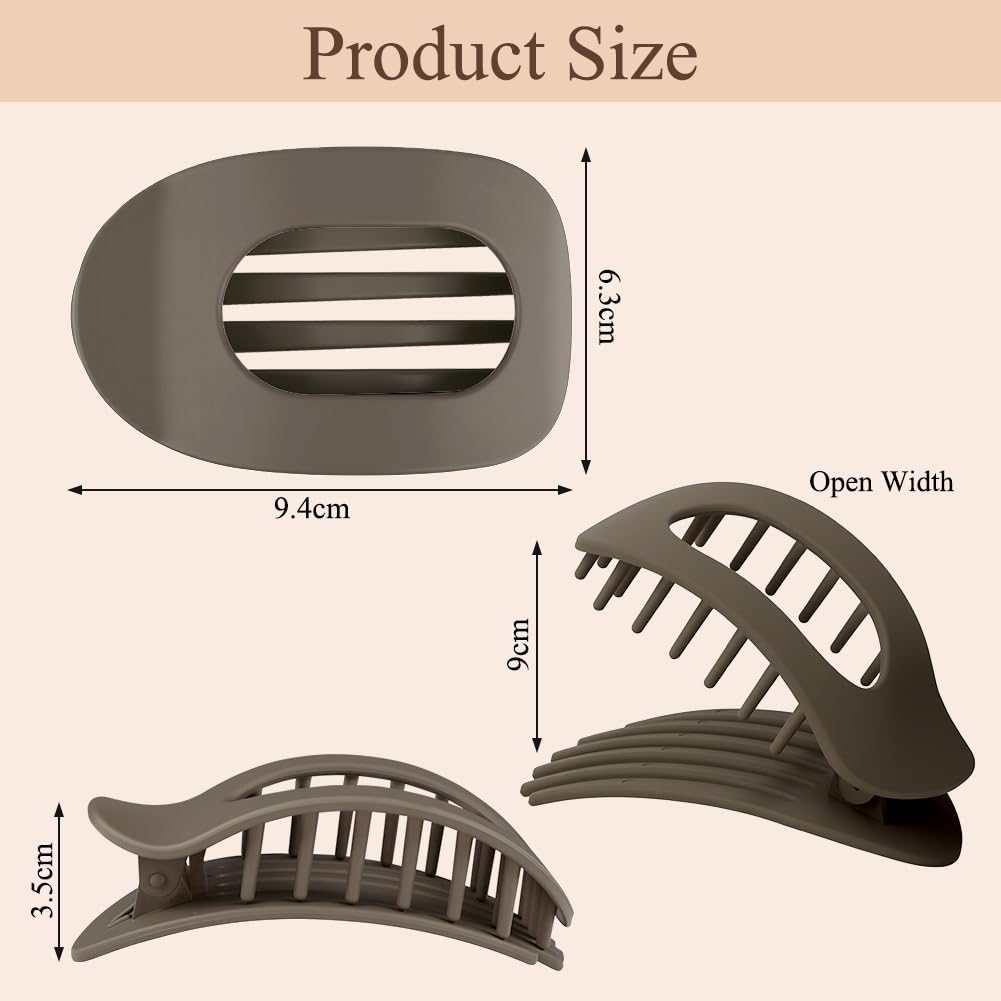 LOPHE Flat Hair Claw Clips 4 Pcs - Image 2