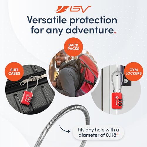 image for BV TSA Accepted Luggage Travel Lock, Set-Your-Own Combination Lock for