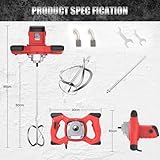 IMAYCC New Cement Mixer, 2100W Paddle Mixer, Concrete Mixer with 6 Speed, Plaster Mixer, Paint Mixer, Mixing Paddle for Drill, Concrete Tools, Ideal for Mixing Feed, Plaster, Paint, Cement,Mortar etc. - Image 7