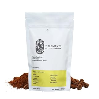 7 Elements Coffee Roasters Honey Sun Dried AA Grade, Medium Roast, Whole Bean Coffee, 250g – Pure Arabica, Single Origin, Rich & Flavorful, Freshly Roasted