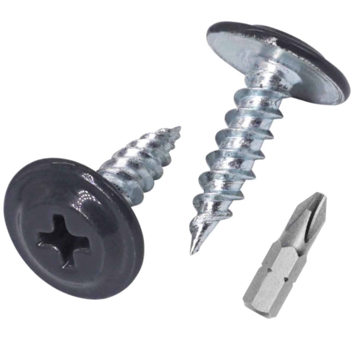 SKIR'CO (50 pcs) Painted 4.2 x 16 mm Self Tapping Wood Screws, Metal Screw, Phillips Modified Truss Head (Anthracite Grey RAL 7016)