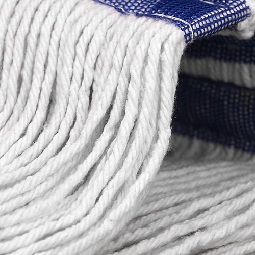 Image of 24 oz Loop-End Cotton String Mop Head, Heavy Duty String Mop Refills, 6 Inch Headband, Mop Head Replacement for Home, Industrial and Commercial Use (white-3pc)