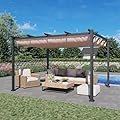 SOLUMIA 10'x12' Outdoor Pergola for Patio, Retractable Aluminum Pergola with Adjustable Canopy Sun Shade, UV-Resistant Metal Shelter for Deck, Garden, Backyard, Easy to Install