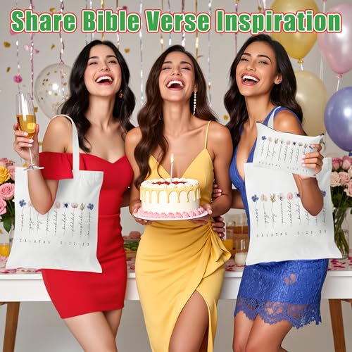 Image of Y1tvei Canvas Bags Gifts, Tote Bag with Makeup Pouch, Birthday Party Favors