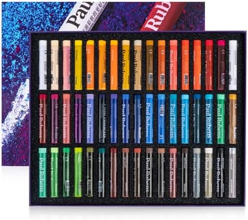 Paul Rubens Oil Pastel Set (51 Sticks) - 49 Vibrant Colors + 2 Wh...