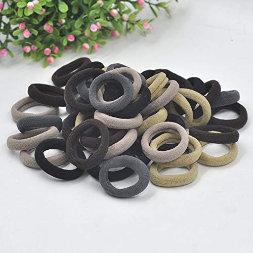 Vista 10 de Accesorios para el cabello para niñas y niños, bandas de goma para cola de caballo, bandas elásticas para el cabello (negro)